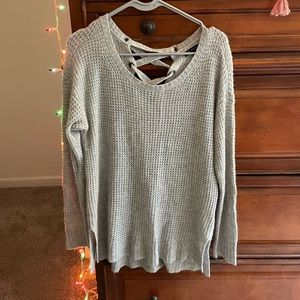 🚨American Eagle Grey Waffle Knit Top Size L